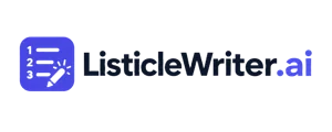 ListicleWriter.ai logo: numbered list with AI pen spark